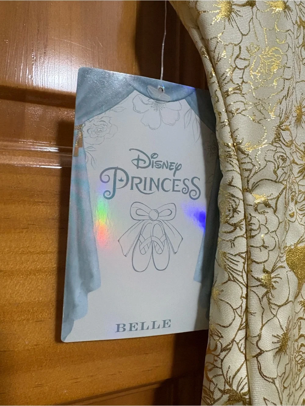 Disney Princess Belle Cream and Gold Metallic One-Piece Leotard Size 7/8 NWT